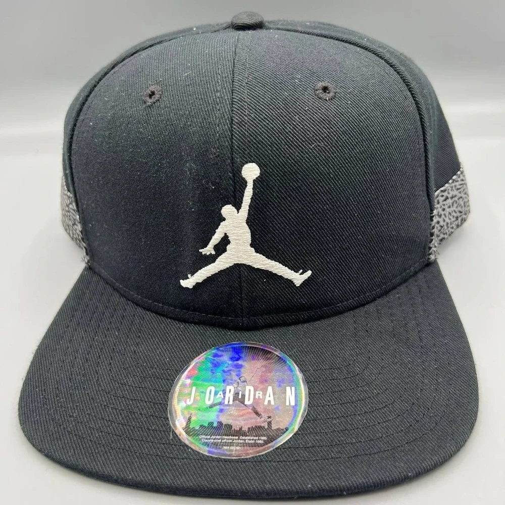 Air Jordan Hat Men Black Cement Elephant Jumpman Nike Air Snap Back Cap‎